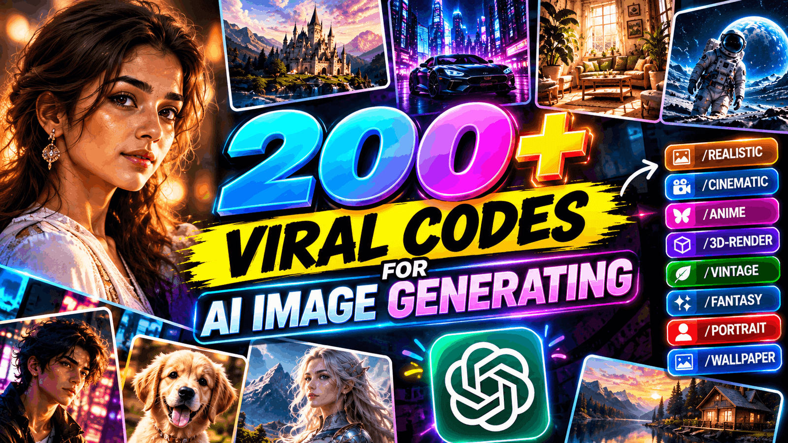 200+ Viral Codes for AI Image Generating