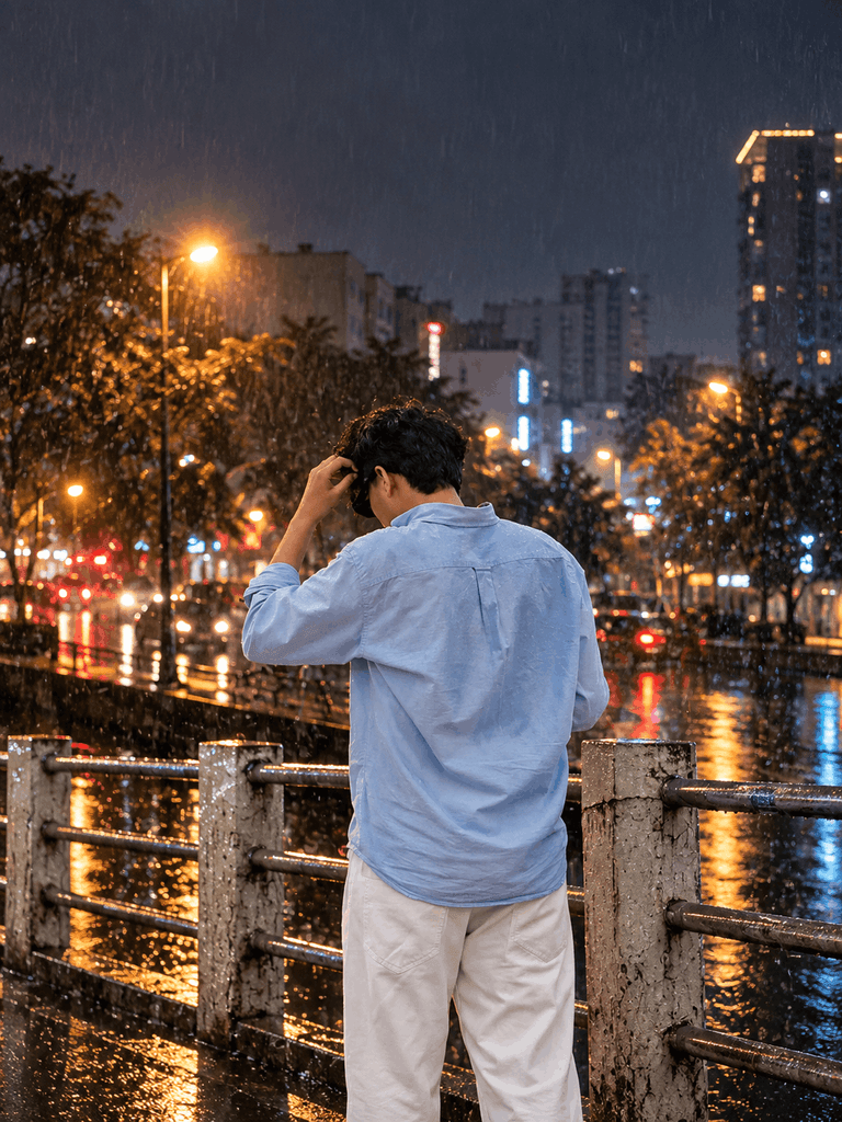 Rainy Neon Street Portrait Prompt